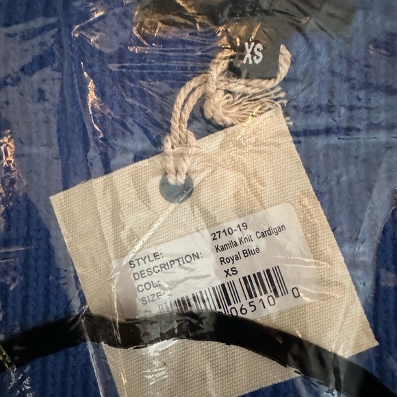 SEROYA KAMILA BLUE KNIT CARDIGAN SIZE XSMALL - Picture 4 of 6